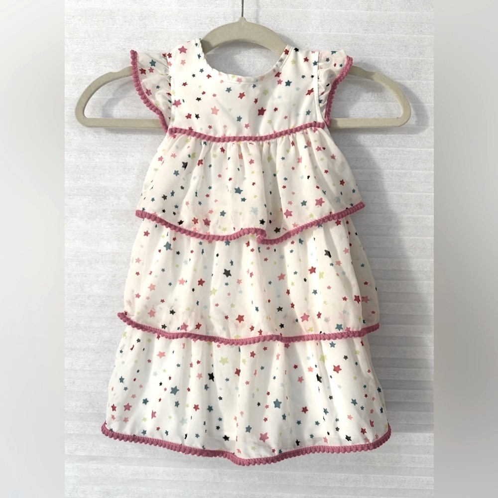 Goodlad White and Rainbow Star
Tiered Dress -Size 4T
